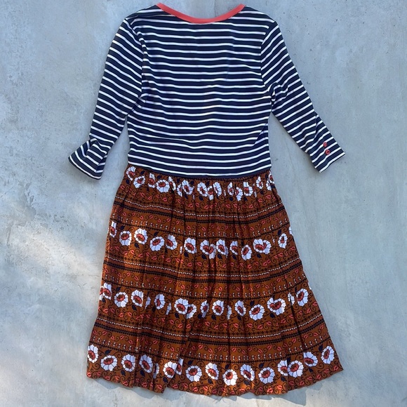 Matilda Jane Cotton Blend Floral Stripe Dress Size Medium - Picture 6 of 6